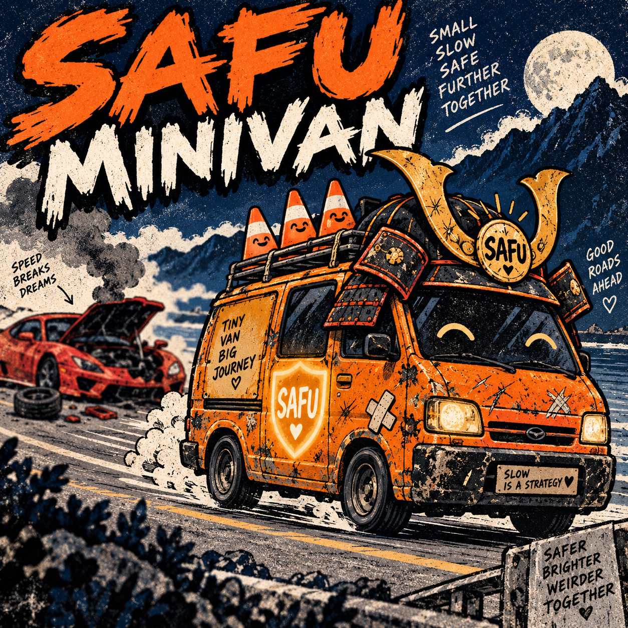 SAFU MINIVAN original meme artwork